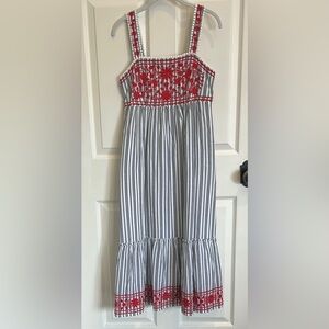 Embroidered Striped Red and White Kate Spade Dress size small